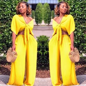 Two Piece Crop top and wide leg Set